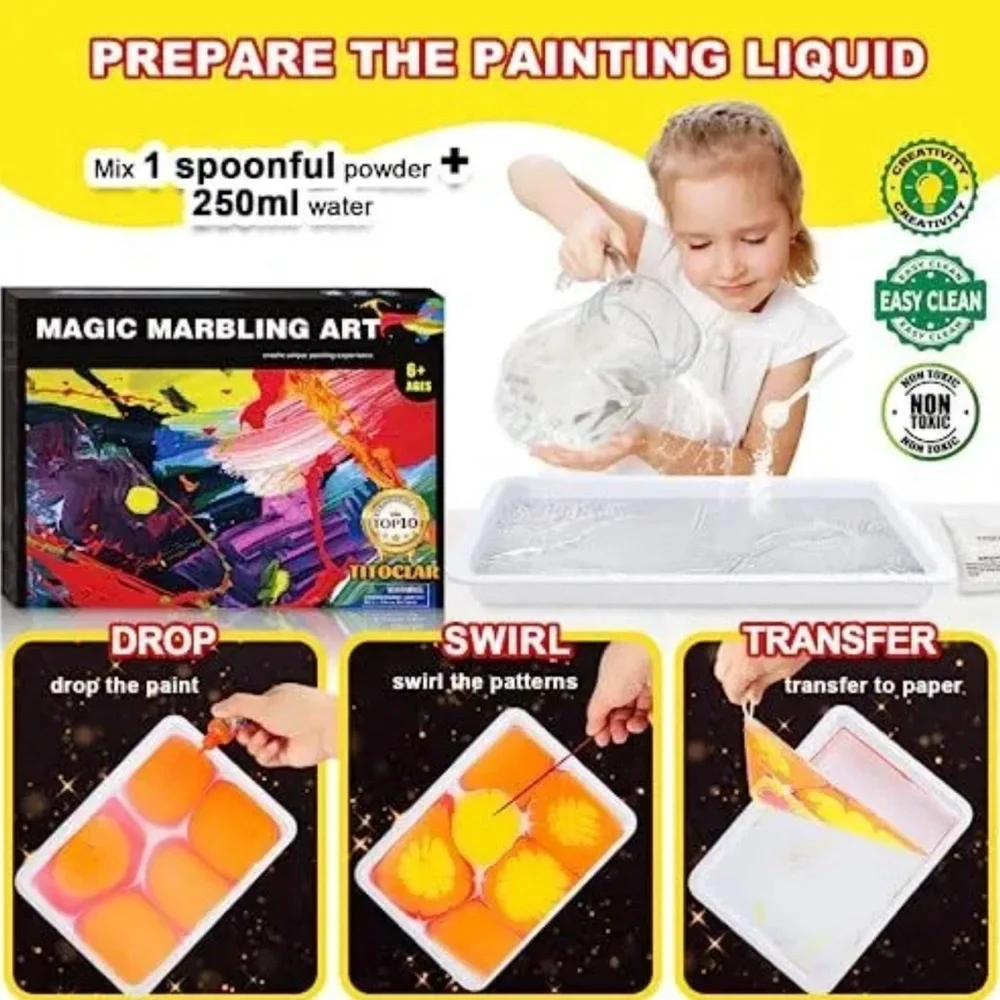 Magic water marbling paint Art tools For Kids NEW